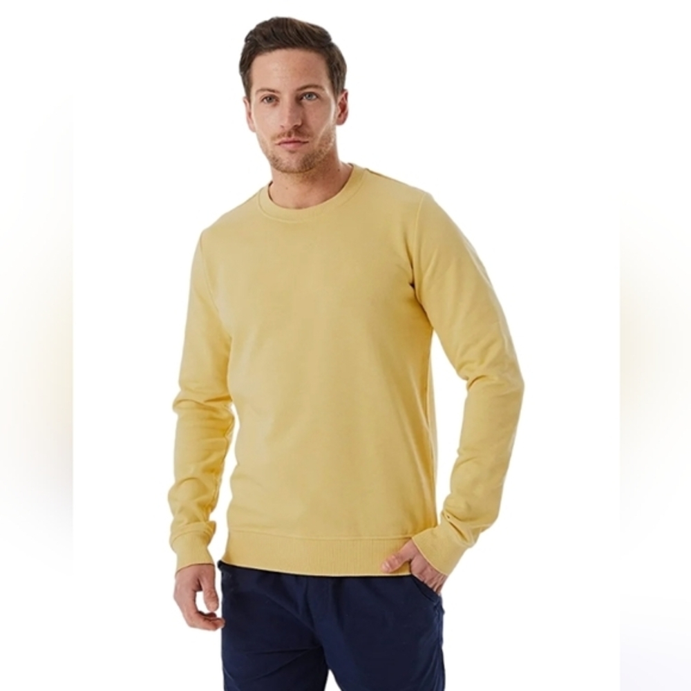 Lello Men's Organic Cotton French Terry Crew Neck Lightweight Sweatshirt XXL